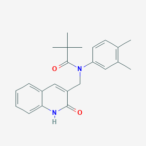 molecular formula C23H26N2O2 B7704452 N-(3,4-dimethylphenyl)-N-((2-hydroxyquinolin-3-yl)methyl)pivalamide 