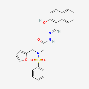 molecular formula C24H21N3O5S B7704469 N-(furan-2-ylmethyl)-N-(2-{(2E)-2-[(2-hydroxynaphthalen-1-yl)methylidene]hydrazinyl}-2-oxoethyl)benzenesulfonamide (non-preferred name) 
