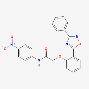 molecular formula C22H16N4O5 B7704557 N-(4-nitrophenyl)-2-[2-(3-phenyl-1,2,4-oxadiazol-5-yl)phenoxy]acetamide 