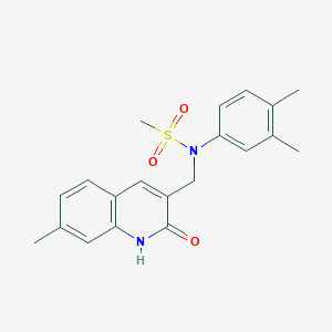 molecular formula C20H22N2O3S B7704660 N-(3,4-dimethylphenyl)-N-[(2-hydroxy-7-methylquinolin-3-yl)methyl]methanesulfonamide 