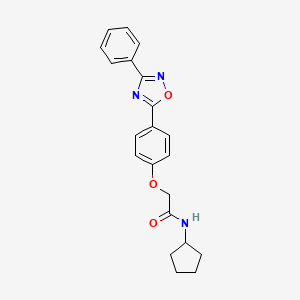 molecular formula C21H21N3O3 B7704721 N-cyclopentyl-2-[4-(3-phenyl-1,2,4-oxadiazol-5-yl)phenoxy]acetamide 
