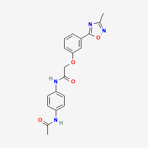 molecular formula C19H18N4O4 B7704729 N-(4-acetamidophenyl)-2-[3-(3-methyl-1,2,4-oxadiazol-5-yl)phenoxy]acetamide 