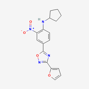 molecular formula C17H16N4O4 B7704744 N-cyclopentyl-4-[3-(furan-2-yl)-1,2,4-oxadiazol-5-yl]-2-nitroaniline 