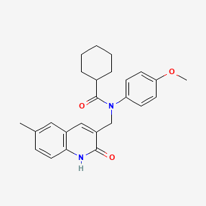 molecular formula C25H28N2O3 B7704787 N-((2-hydroxy-6-methylquinolin-3-yl)methyl)-N-(4-methoxyphenyl)cyclohexanecarboxamide 
