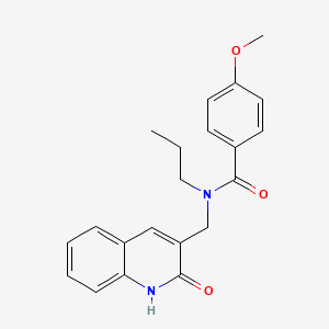 molecular formula C21H22N2O3 B7704803 N-((2-hydroxyquinolin-3-yl)methyl)-4-methoxy-N-propylbenzamide 