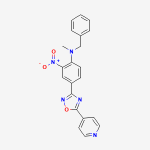 molecular formula C21H17N5O3 B7704828 N-Benzyl-N-methyl-2-nitro-4-[5-(pyridin-4-YL)-1,2,4-oxadiazol-3-YL]aniline 