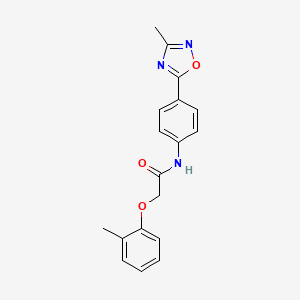 molecular formula C18H17N3O3 B7704843 N-[4-(3-methyl-1,2,4-oxadiazol-5-yl)phenyl]-2-(2-methylphenoxy)acetamide 