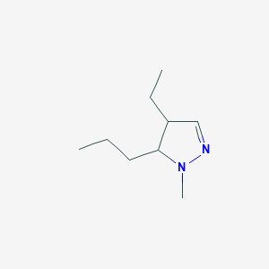 molecular formula C9H18N2 B077049 2-Pyrazoline, 4-ethyl-1-methyl-5-propyl- CAS No. 14339-24-3