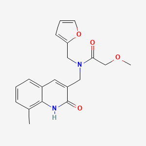 molecular formula C19H20N2O4 B7704978 N-(furan-2-ylmethyl)-2-methoxy-N-[(8-methyl-2-oxo-1H-quinolin-3-yl)methyl]acetamide 