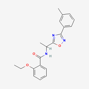 molecular formula C20H21N3O3 B7705102 2-ethoxy-N-[1-[3-(3-methylphenyl)-1,2,4-oxadiazol-5-yl]ethyl]benzamide 