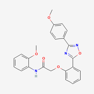 molecular formula C24H21N3O5 B7705109 N-(2-methoxyphenyl)-2-{2-[3-(4-methoxyphenyl)-1,2,4-oxadiazol-5-yl]phenoxy}acetamide 