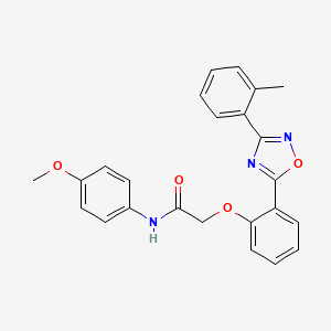 molecular formula C24H21N3O4 B7705157 N-(4-methoxyphenyl)-2-{2-[3-(2-methylphenyl)-1,2,4-oxadiazol-5-yl]phenoxy}acetamide 