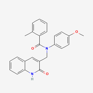 molecular formula C25H22N2O3 B7705280 N-((2-hydroxyquinolin-3-yl)methyl)-N-(4-methoxyphenyl)-2-methylbenzamide 