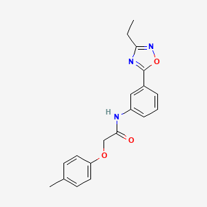 molecular formula C19H19N3O3 B7705319 N-[3-(3-ethyl-1,2,4-oxadiazol-5-yl)phenyl]-2-(4-methylphenoxy)acetamide 