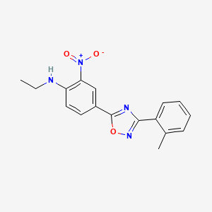 molecular formula C17H16N4O3 B7705374 N-ethyl-4-[3-(2-methylphenyl)-1,2,4-oxadiazol-5-yl]-2-nitroaniline 