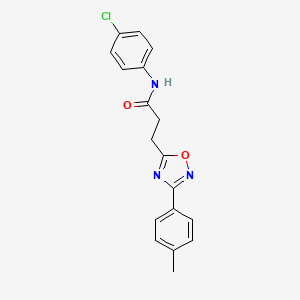 molecular formula C18H16ClN3O2 B7705458 N-(4-chlorophenyl)-3-[3-(4-methylphenyl)-1,2,4-oxadiazol-5-yl]propanamide 