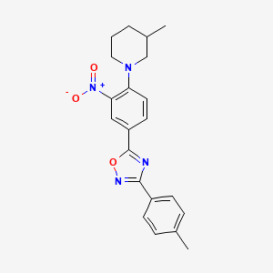 molecular formula C21H22N4O3 B7705497 3-Methyl-1-{4-[3-(4-methylphenyl)-1,2,4-oxadiazol-5-yl]-2-nitrophenyl}piperidine 