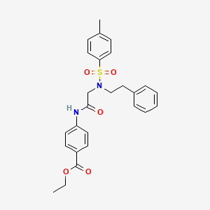 molecular formula C26H28N2O5S B7705588 ethyl 4-({N-[(4-methylphenyl)sulfonyl]-N-(2-phenylethyl)glycyl}amino)benzoate 