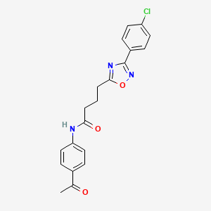 molecular formula C20H18ClN3O3 B7705607 N-(4-acetylphenyl)-4-[3-(4-chlorophenyl)-1,2,4-oxadiazol-5-yl]butanamide 