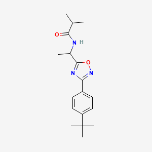 molecular formula C18H25N3O2 B7705663 N-[1-[3-(4-tert-butylphenyl)-1,2,4-oxadiazol-5-yl]ethyl]-2-methylpropanamide 