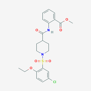 molecular formula C22H25ClN2O6S B7705669 Methyl 2-[({1-[(5-chloro-2-ethoxyphenyl)sulfonyl]piperidin-4-yl}carbonyl)amino]benzoate 