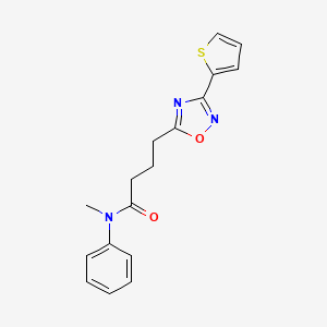 molecular formula C17H17N3O2S B7705698 N-Methyl-N-phenyl-4-[3-(thiophen-2-YL)-1,2,4-oxadiazol-5-YL]butanamide 