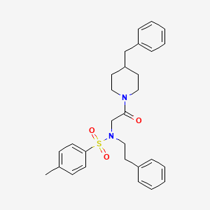 molecular formula C29H34N2O3S B7705753 N-[2-(4-benzylpiperidin-1-yl)-2-oxoethyl]-4-methyl-N-(2-phenylethyl)benzenesulfonamide 