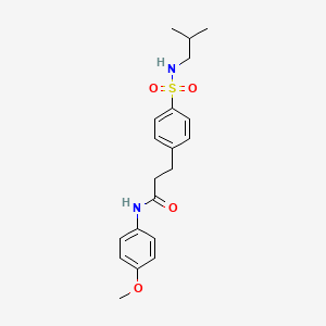 molecular formula C20H26N2O4S B7705837 N-(4-methoxyphenyl)-3-[4-(2-methylpropylsulfamoyl)phenyl]propanamide 