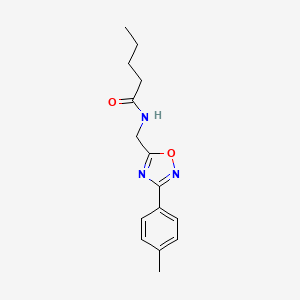 molecular formula C15H19N3O2 B7705986 N-[[3-(4-methylphenyl)-1,2,4-oxadiazol-5-yl]methyl]pentanamide 