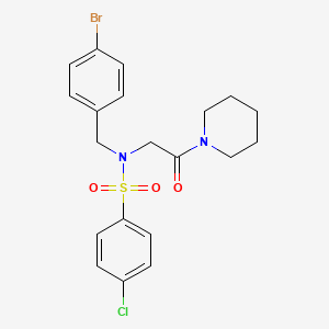 molecular formula C20H22BrClN2O3S B7706054 N-(4-bromobenzyl)-4-chloro-N-[2-oxo-2-(piperidin-1-yl)ethyl]benzenesulfonamide 