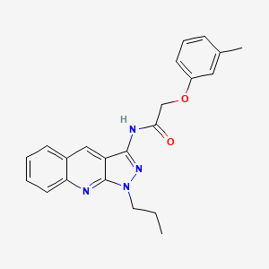 molecular formula C22H22N4O2 B7706085 2-(3-methylphenoxy)-N-(1-propylpyrazolo[3,4-b]quinolin-3-yl)acetamide 