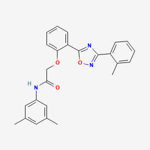 molecular formula C25H23N3O3 B7706093 N-(3,5-dimethylphenyl)-2-{2-[3-(2-methylphenyl)-1,2,4-oxadiazol-5-yl]phenoxy}acetamide 