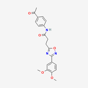 molecular formula C21H21N3O5 B7706110 N-(4-acetylphenyl)-3-[3-(3,4-dimethoxyphenyl)-1,2,4-oxadiazol-5-yl]propanamide 