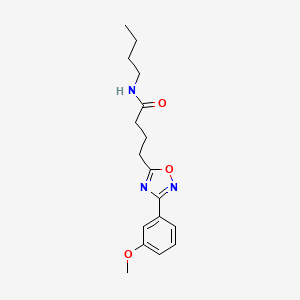 molecular formula C17H23N3O3 B7706169 N-butyl-4-[3-(3-methoxyphenyl)-1,2,4-oxadiazol-5-yl]butanamide 