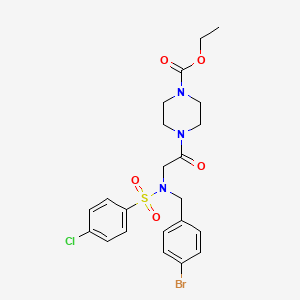 molecular formula C22H25BrClN3O5S B7706208 Ethyl 4-[2-[(4-bromophenyl)methyl-(4-chlorophenyl)sulfonylamino]acetyl]piperazine-1-carboxylate 