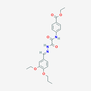 molecular formula C23H27N3O6 B7706232 ethyl 4-[[2-[(2E)-2-[(3-ethoxy-4-propoxyphenyl)methylidene]hydrazinyl]-2-oxoacetyl]amino]benzoate 