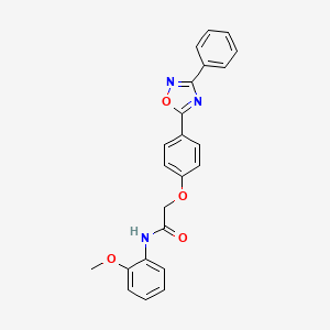 molecular formula C23H19N3O4 B7706315 N-(2-methoxyphenyl)-2-[4-(3-phenyl-1,2,4-oxadiazol-5-yl)phenoxy]acetamide 