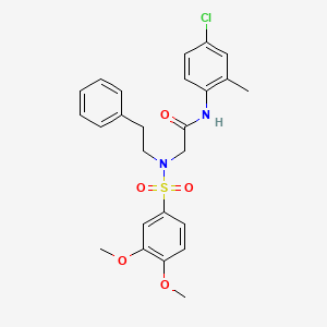molecular formula C25H27ClN2O5S B7706333 N-(4-chloro-2-methylphenyl)-N~2~-[(3,4-dimethoxyphenyl)sulfonyl]-N~2~-(2-phenylethyl)glycinamide 