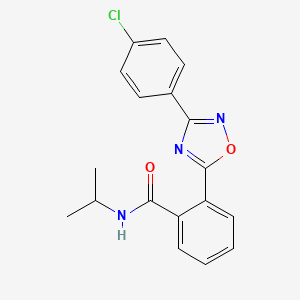 molecular formula C18H16ClN3O2 B7706344 2-[3-(4-chlorophenyl)-1,2,4-oxadiazol-5-yl]-N-propan-2-ylbenzamide 