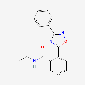 molecular formula C18H17N3O2 B7706544 N-isopropyl-2-(3-phenyl-1,2,4-oxadiazol-5-yl)benzamide 
