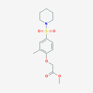 molecular formula C15H21NO5S B7706545 Methyl [2-methyl-4-(piperidin-1-ylsulfonyl)phenoxy]acetate 