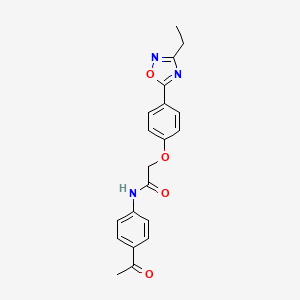 molecular formula C20H19N3O4 B7706589 N-(4-acetylphenyl)-2-[4-(3-ethyl-1,2,4-oxadiazol-5-yl)phenoxy]acetamide 