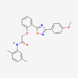molecular formula C25H23N3O4 B7706609 N-(2,5-dimethylphenyl)-2-{2-[3-(4-methoxyphenyl)-1,2,4-oxadiazol-5-yl]phenoxy}acetamide 