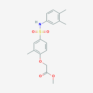 molecular formula C18H21NO5S B7706639 Methyl 2-[4-[(3,4-dimethylphenyl)sulfamoyl]-2-methylphenoxy]acetate 