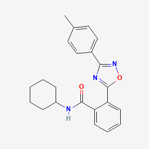 molecular formula C22H23N3O2 B7706659 N-cyclohexyl-2-[3-(4-methylphenyl)-1,2,4-oxadiazol-5-yl]benzamide 