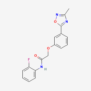 molecular formula C17H14FN3O3 B7706681 N-(2-fluorophenyl)-2-[3-(3-methyl-1,2,4-oxadiazol-5-yl)phenoxy]acetamide 