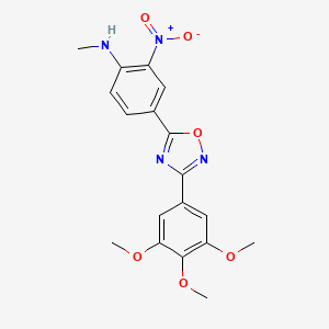 molecular formula C18H18N4O6 B7706747 N-methyl-2-nitro-4-[3-(3,4,5-trimethoxyphenyl)-1,2,4-oxadiazol-5-yl]aniline 