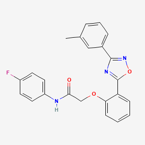 molecular formula C23H18FN3O3 B7706760 N-(4-fluorophenyl)-2-{2-[3-(3-methylphenyl)-1,2,4-oxadiazol-5-yl]phenoxy}acetamide 