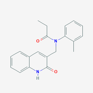 molecular formula C20H20N2O2 B7706787 N-((2-hydroxyquinolin-3-yl)methyl)-N-(o-tolyl)propionamide 