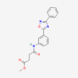 molecular formula C19H17N3O4 B7706792 Methyl 3-{[3-(3-phenyl-1,2,4-oxadiazol-5-YL)phenyl]carbamoyl}propanoate 